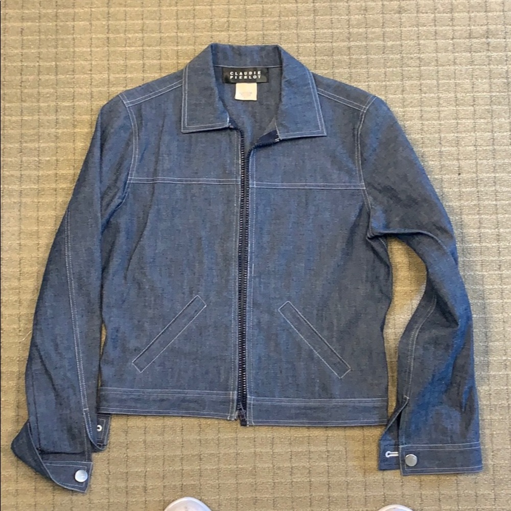 Fitted Denim Zipper Jacket
